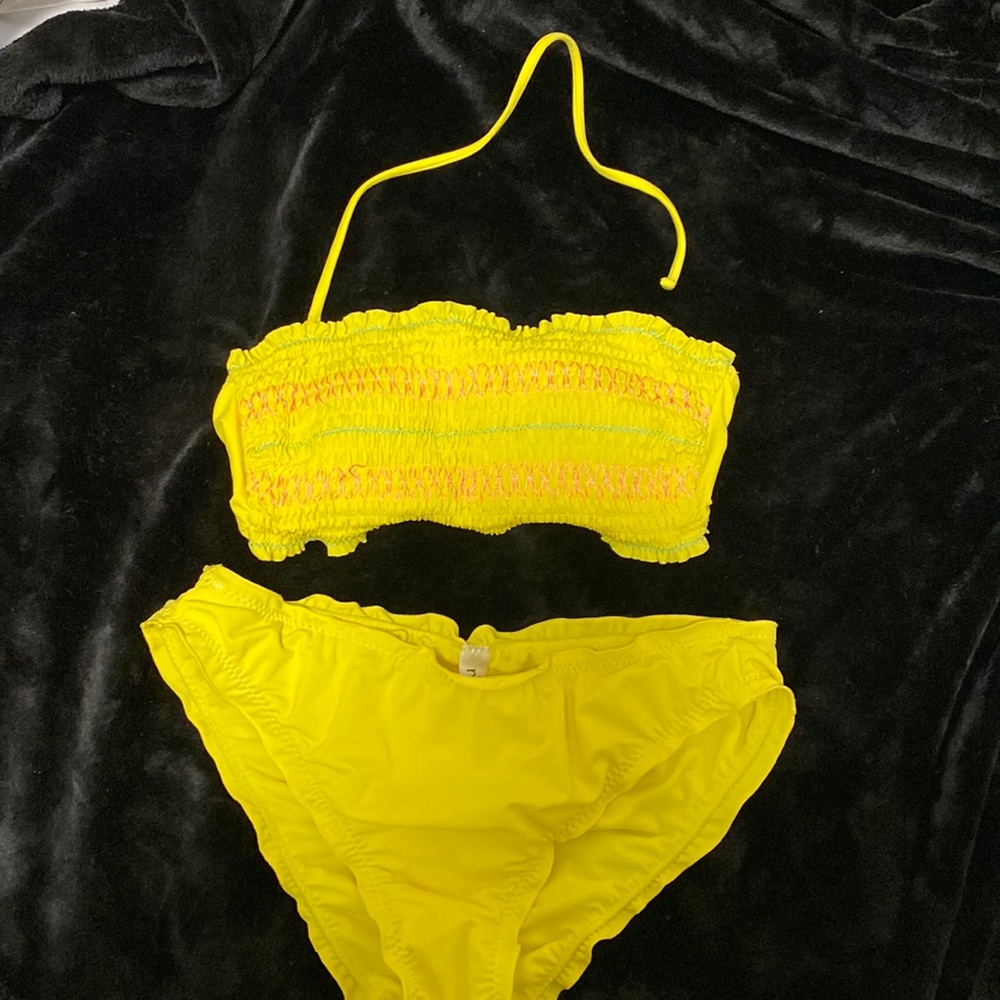 Yellow bathing suit!